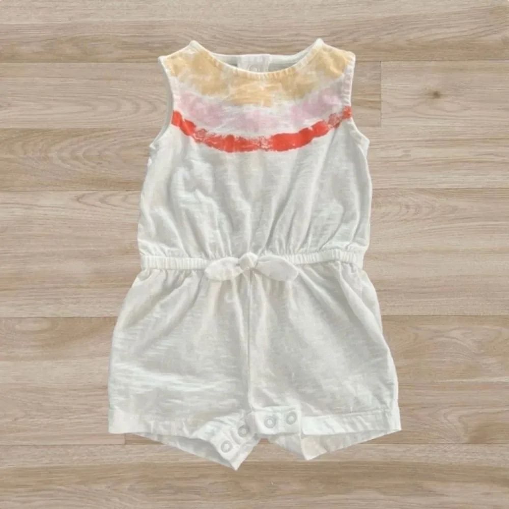 Carter's Embroidered Sleeveless Slub Jersey Romper Baby‎ Girl 6 months